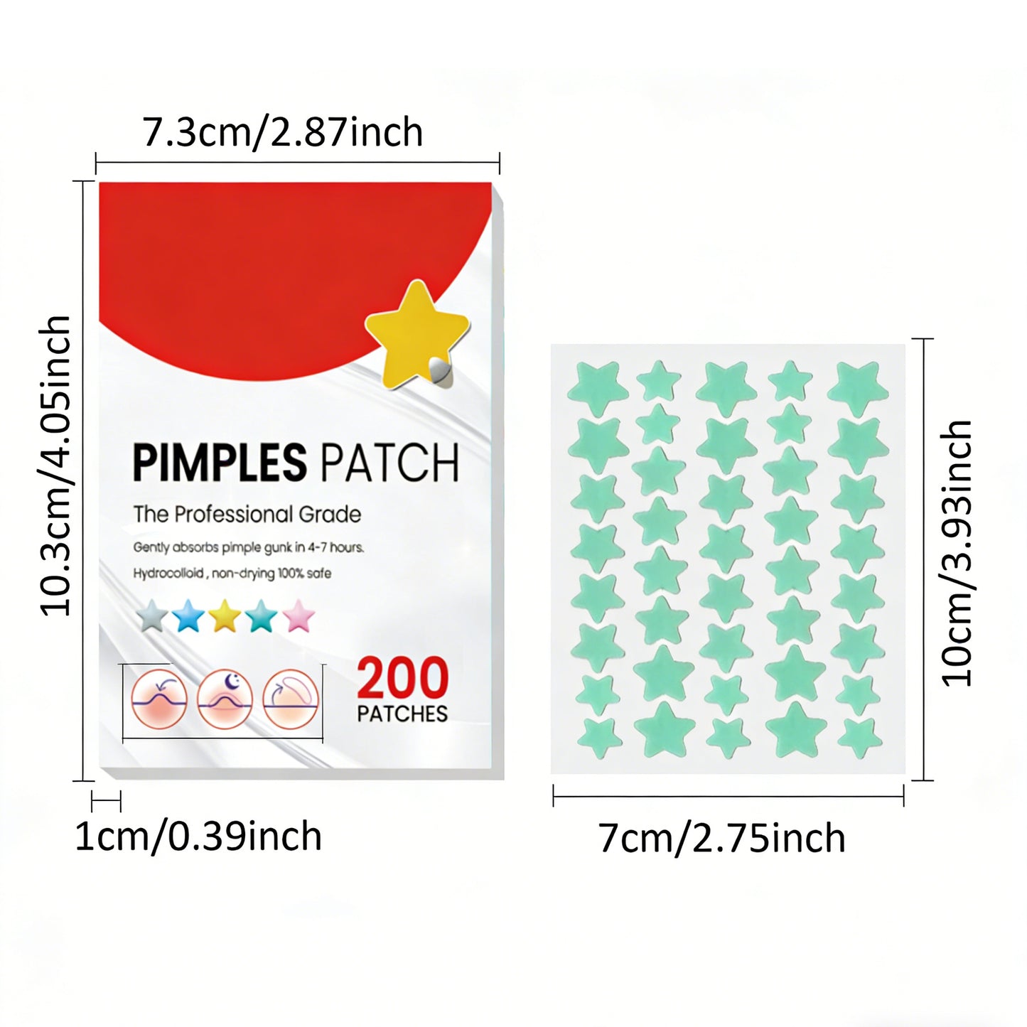 Hydrocolloid Acne Patches - 200 Count Invisible Blemish Spot Treatment