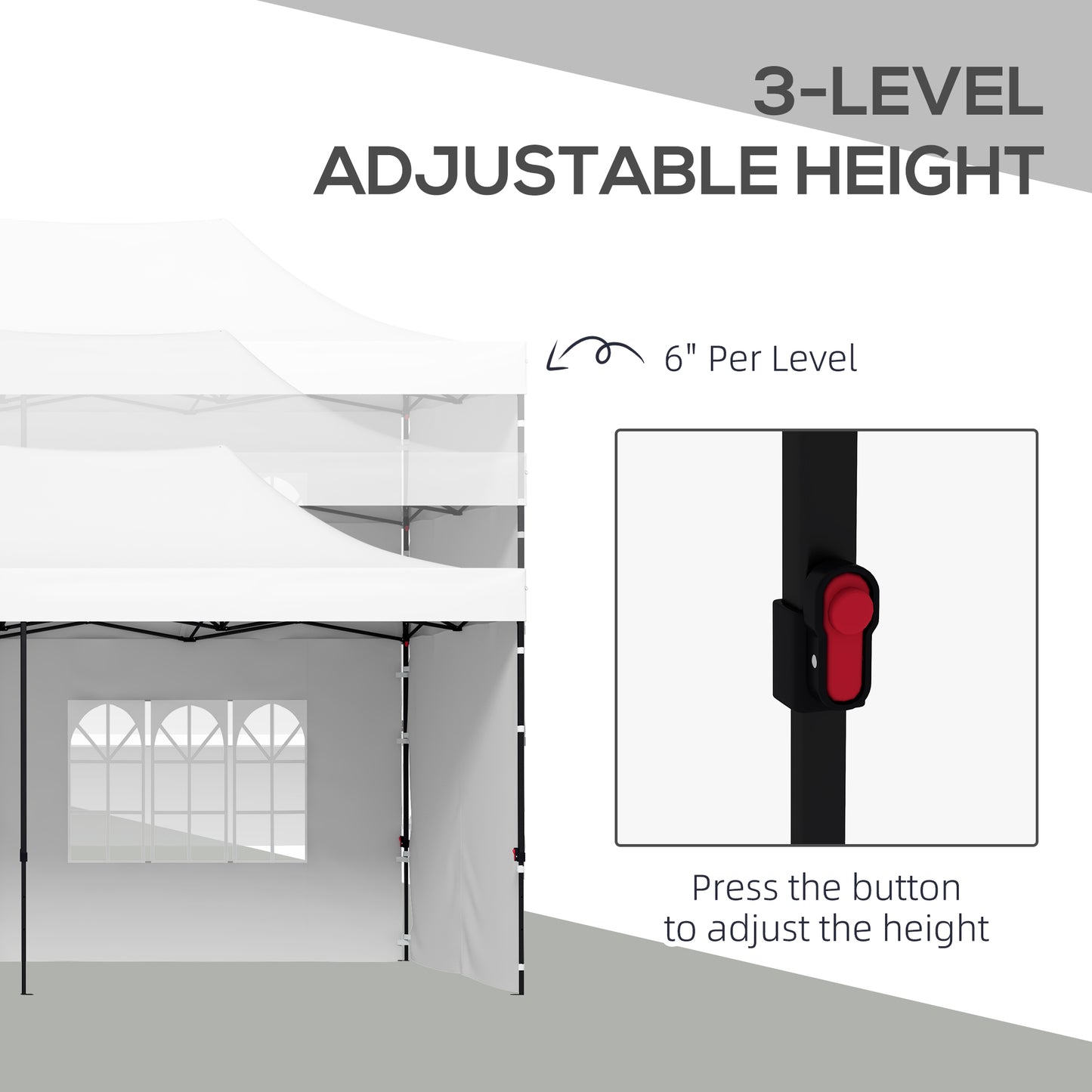 9.5x28 Pop Up Canopy Tent - Instant Height Adjustable Shade