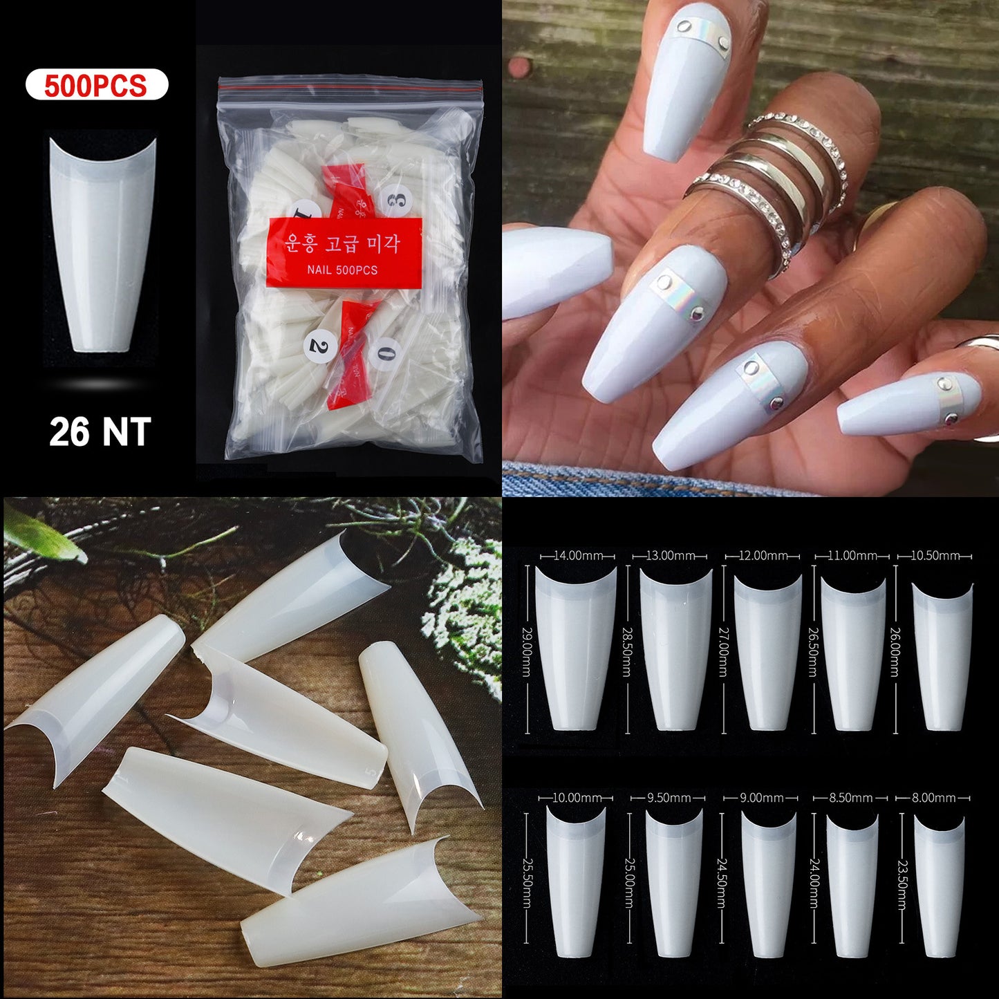 French Pointed Non-Marking Ballet Nail Art Tools - Transparent