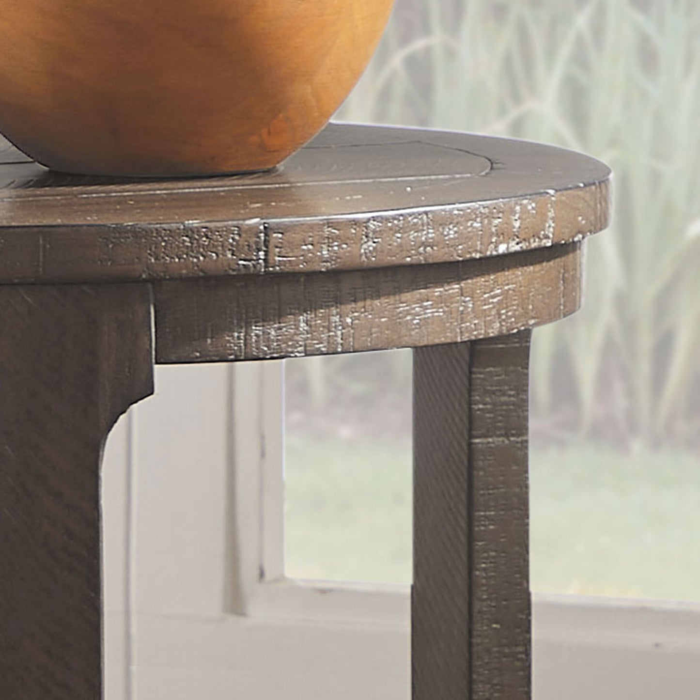 24-Inch 2-Piece Curved Round Coffee Table Set - Dark Brown