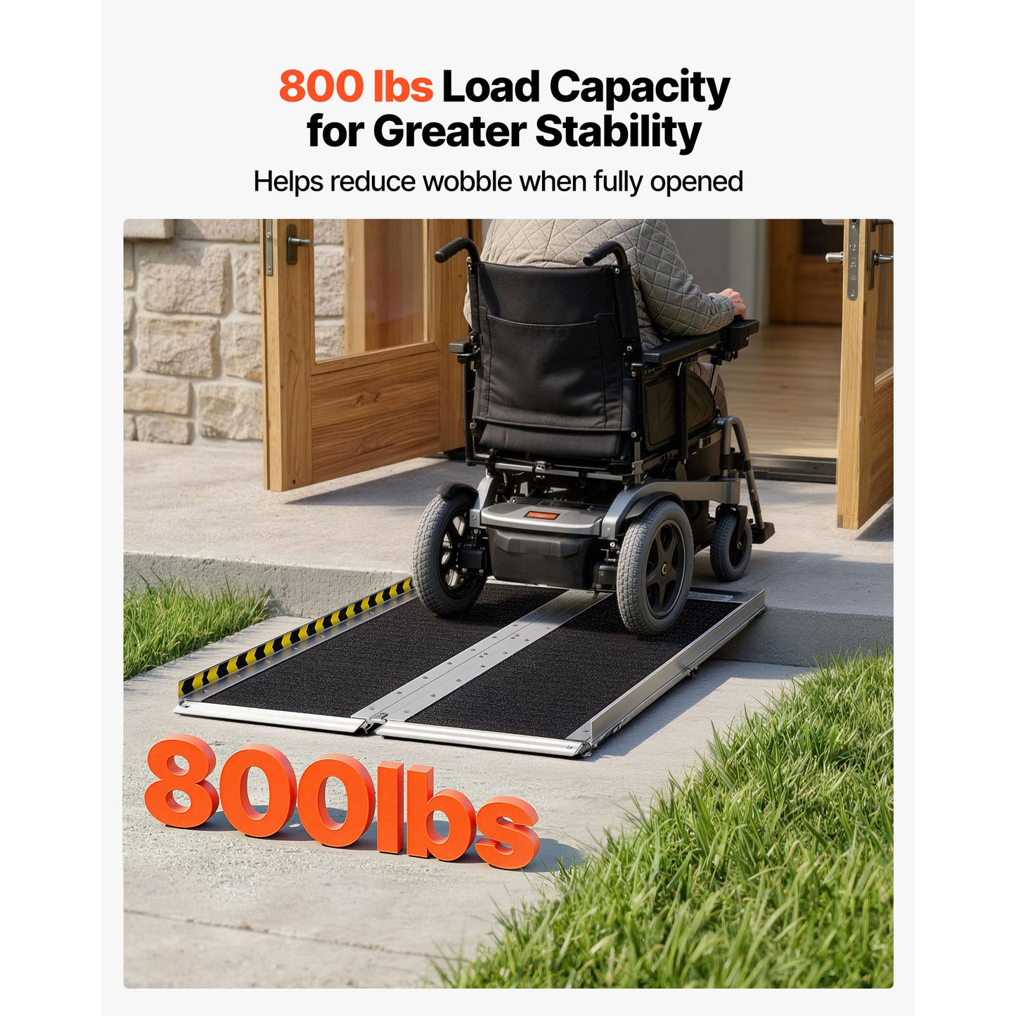 Portable Wheelchair Ramp 4FT Non-Slip Aluminum Folding Handicap Entry Ramp for Doorways and Curbs