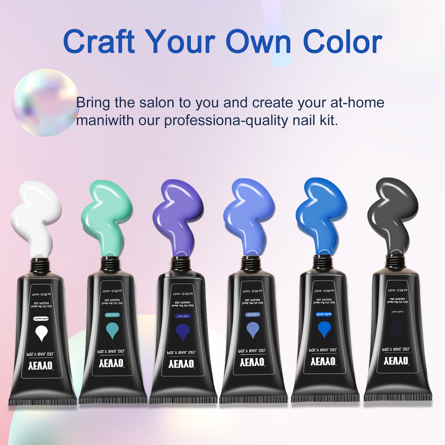 6-Color Polygel Nail Extension Kit with UV Lamp & Complete Starter Tools