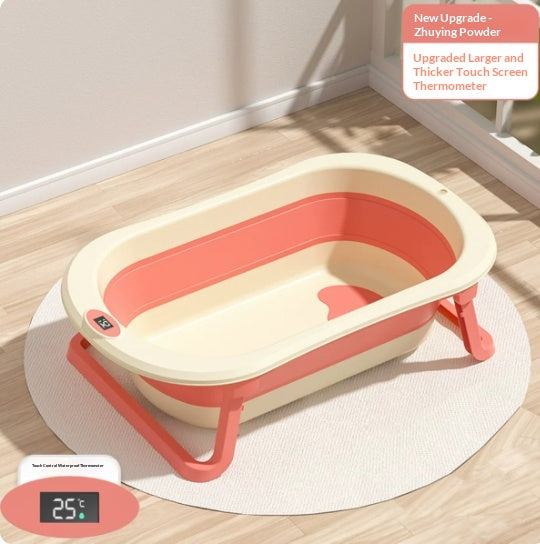 Temperature-Sensing Baby Bathtub with Foldable Design for Children 0-8 Years