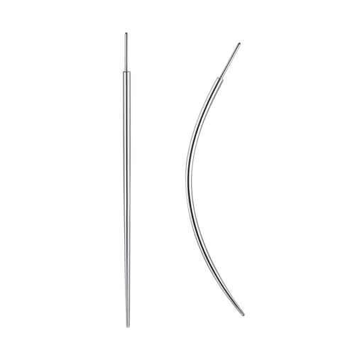 G23 Titanium Threadless Piercing Taper 16G/18G/20G Flat Back Earring Applicator Tool Insertion Pin for Push In Nose Lip Ear Tragus Helix Body Piercing Jewelry Stretcher Assistant Tool