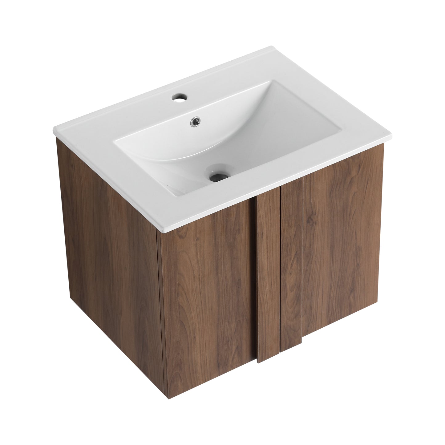 24" Floating Bathroom Vanity with Sink - Brown Ebony