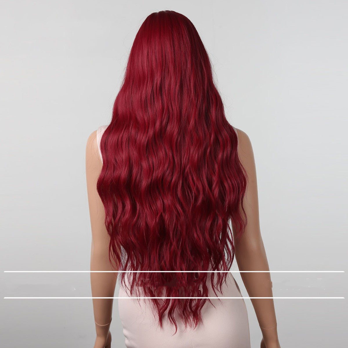 Long Curly Wavy Synthetic Wig - Wine Red 29 Inch Hair Extension