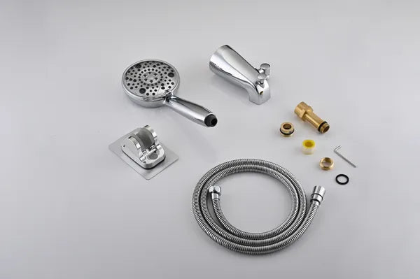 8-Setting High-Pressure Handheld Shower with Hose & Diverter, All-Metal Bathroom Fixture