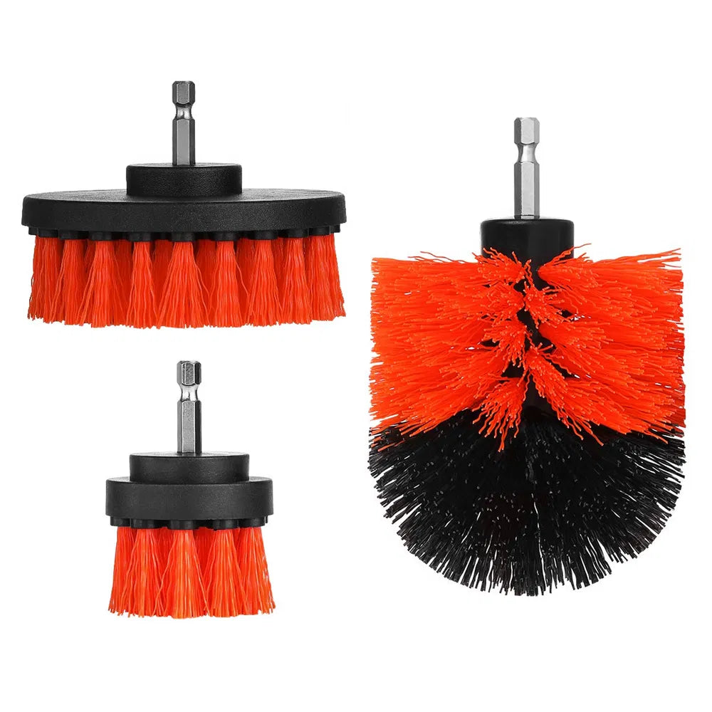 3-Piece Power Drill Scrubber Brush Set for Car, Tile, Wall, Carpet Cleaning