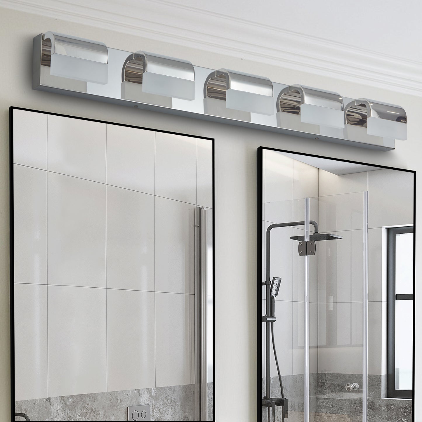 5-Light Modern LED Bathroom Vanity Lighting - Over Mirror