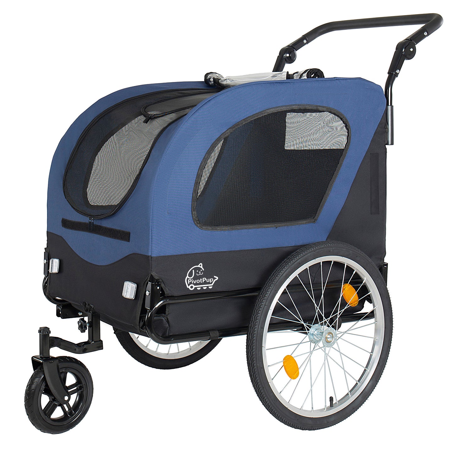 2-in-1 Bike Trailer & Pet Stroller For Dogs Up To 110lbs Foldable