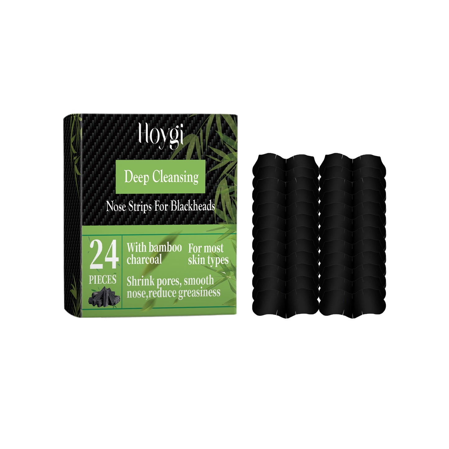 Bamboo Charcoal Blackhead Nose Pore Strips - 24 Piece Deep Cleansing Set
