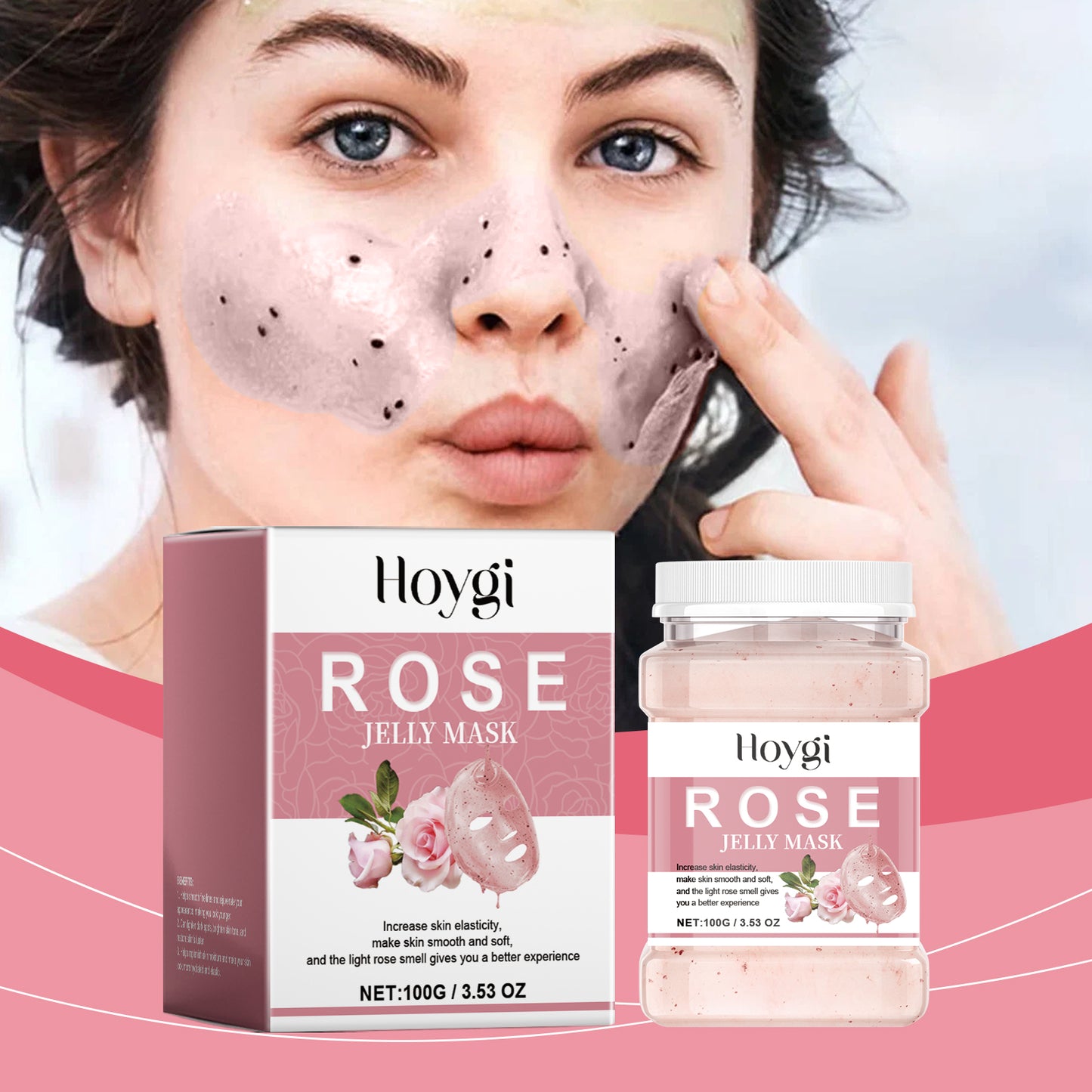 Rose Hydrating Peel-Off Facial Mask Powder - Moisturizing Skin Care