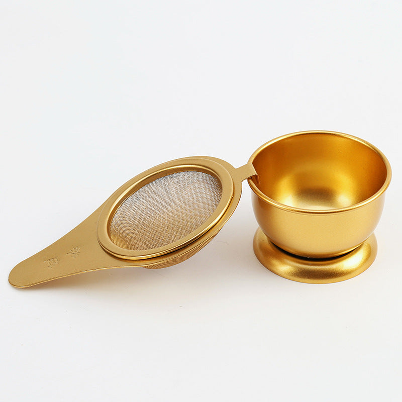 Stainless Steel Tea Strainer with Bracket Chinese Style Kitchen Utensil