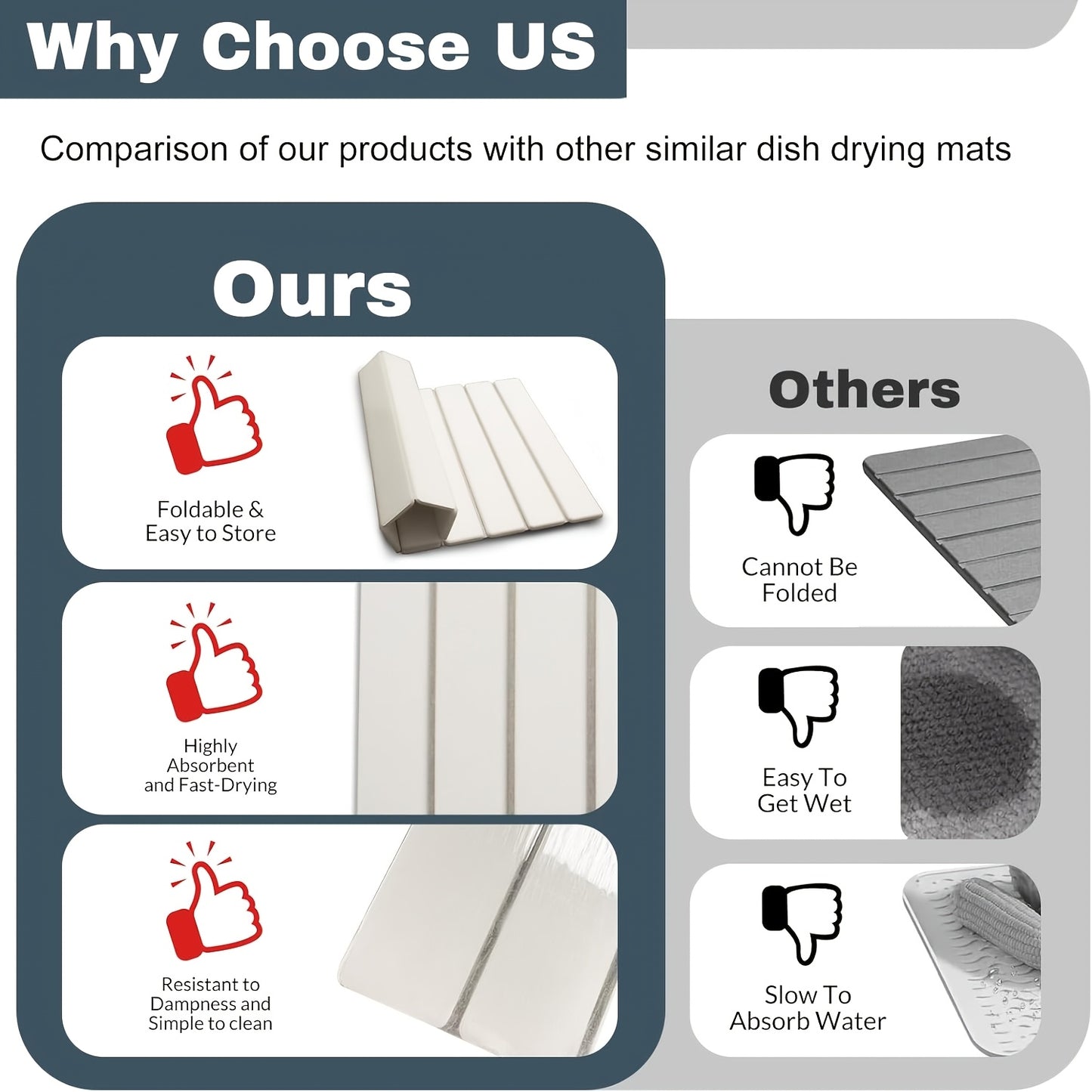 Large Stone Plate Kitchen Countertop Drying Pad, Bath Towel