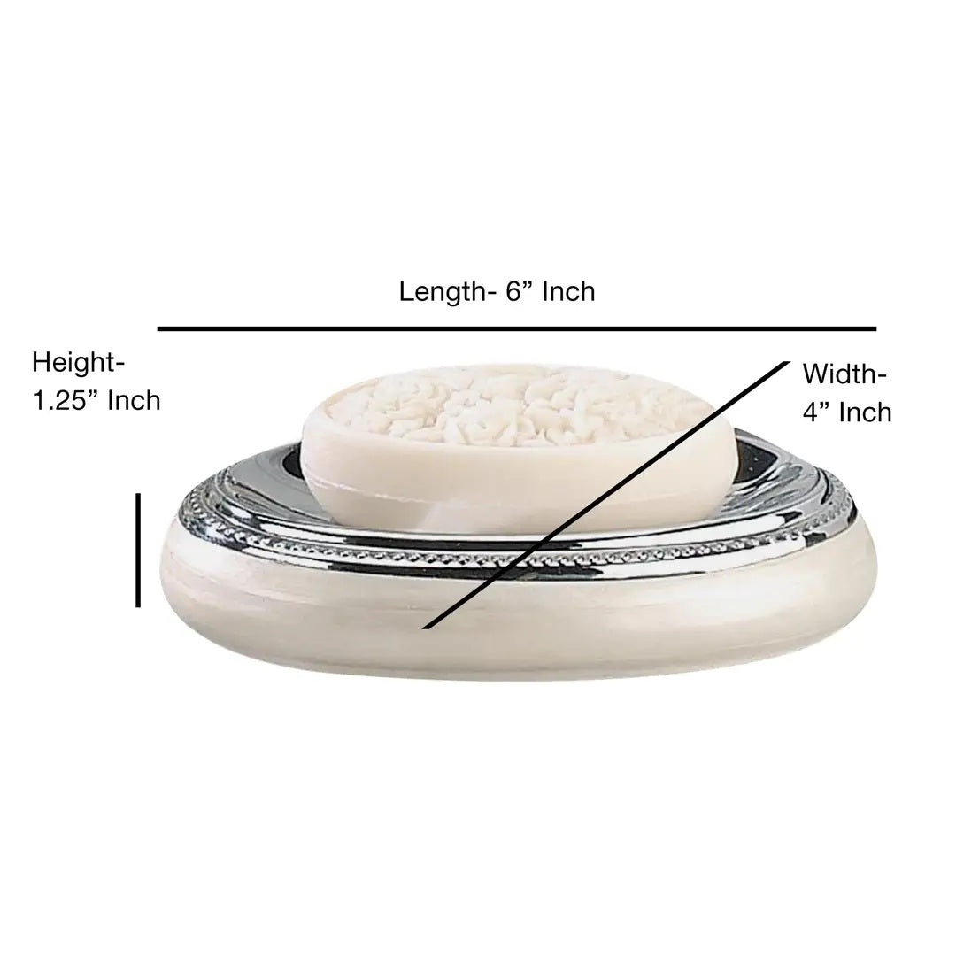 Soap Dish For Bathroom Counter,Shower & Kitchen Enamel Chrome Trim