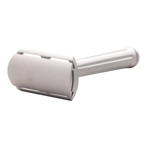 Rex Supply Co. Page Three Piece Double Edge Safety Razor ? Aircraft Aluminum Finish, Ultra-Light CNC-Milled Razor for Men, Durable Smooth Shaver Compatible with All Standard DE Blades