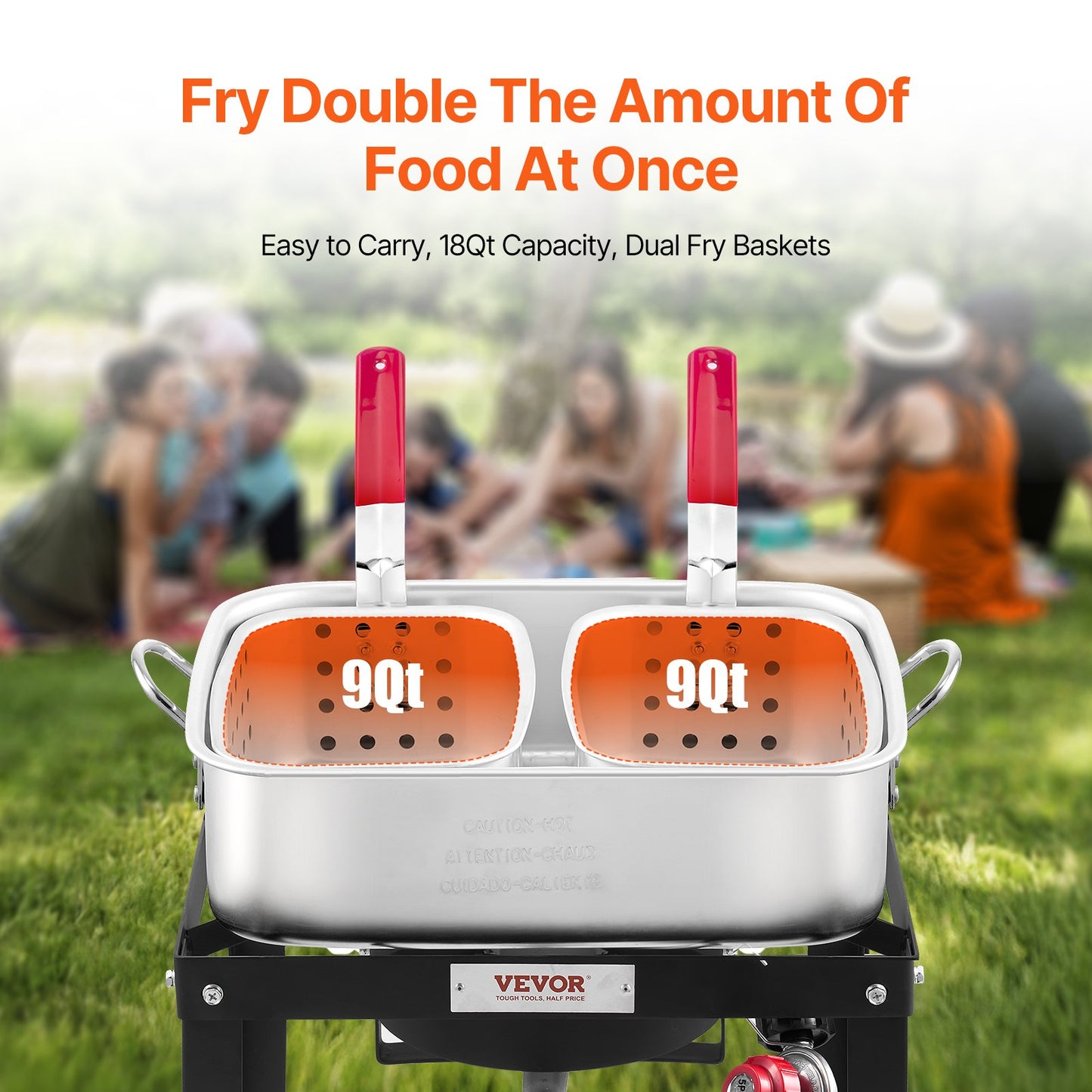 18 Qt Outdoor Propane Deep Fryer Kit with Dual Baskets