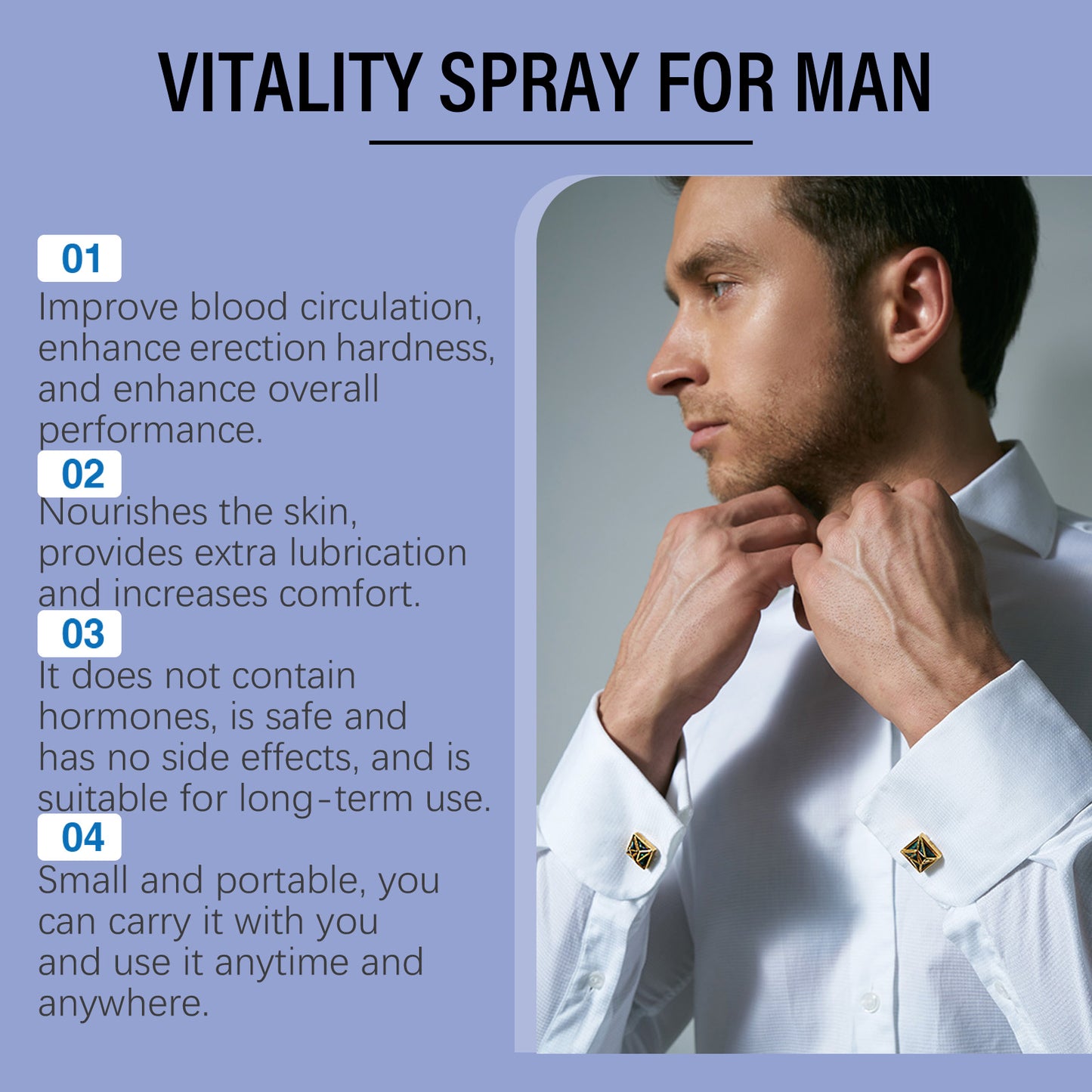 Men Vitality Intimate Spray - Herbal Formula with Ginseng & Maca Root