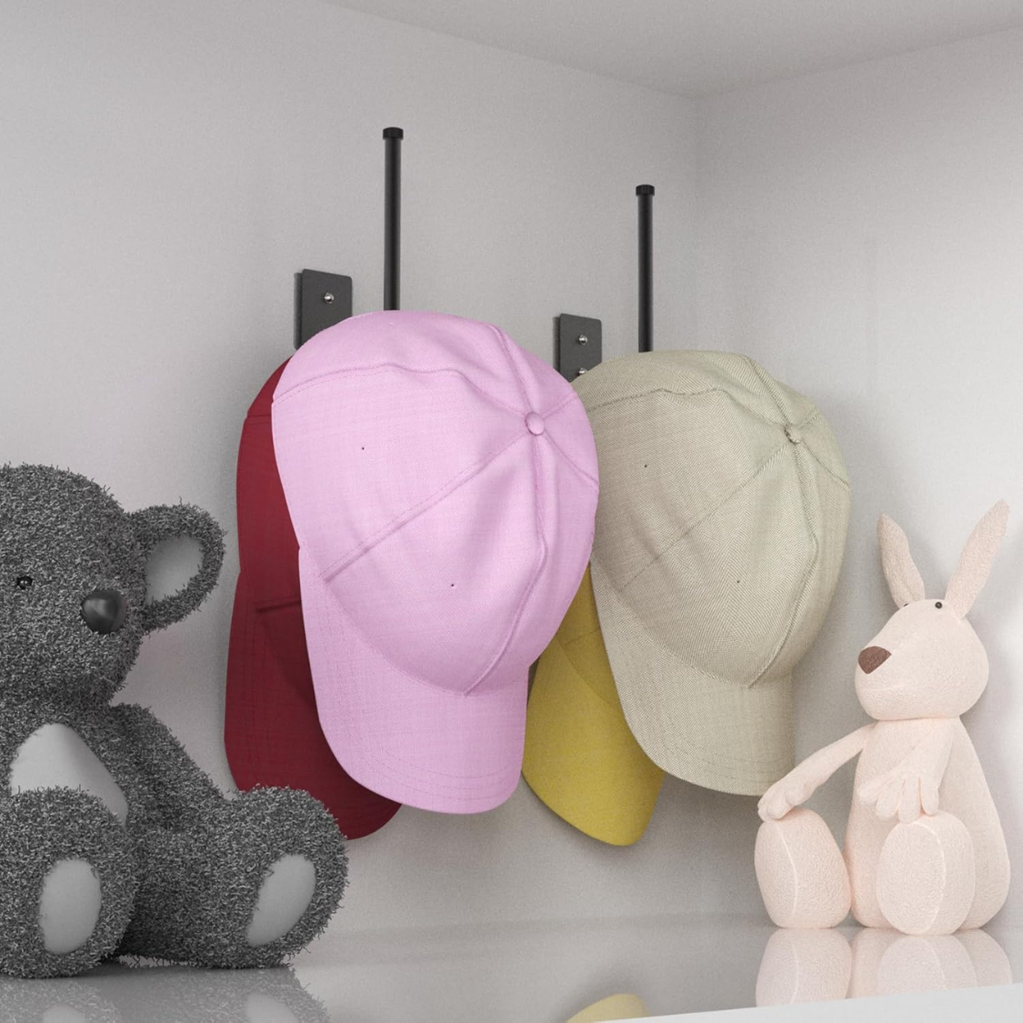 Stainless Steel Hat Rack Organizer - 2 Pack for Baseball Caps