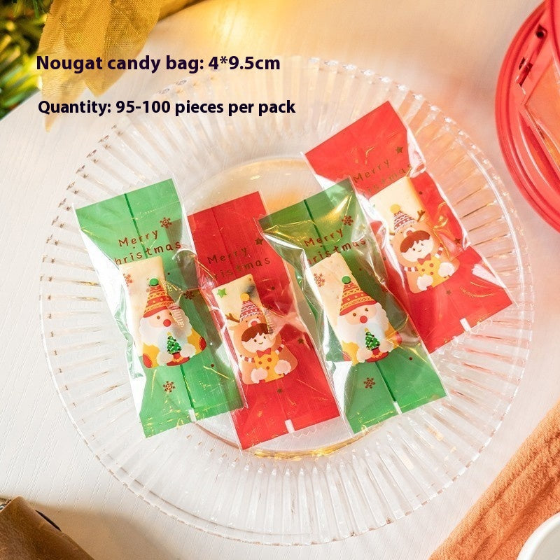 Christmas Pastry Packaging Box Set with Bear & Snowflake Ties - Holiday Cookie Gift Box