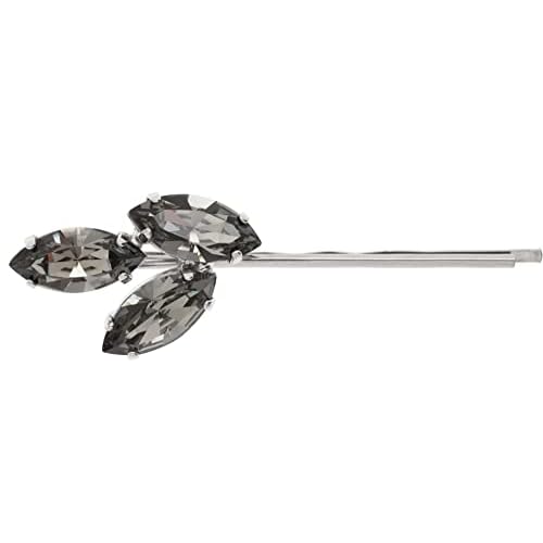 L. Erickson Triple Crystal Bobby Pin, Black Diamond/Silver