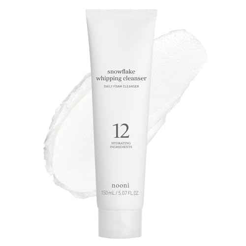NOONI Face Cleansing - Snowflake Whipping Cleanser | Korean Glass Skin Care, Kbeauty, Facial Wash, Remove Impurities, Purifying, Vegan Whipped Cream, Moisturizing, Sensitive Skin, 5.07 FL Oz