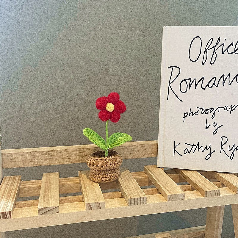Mini Potted Artificial Flowers - Hand Woven Home Decor, All Colors