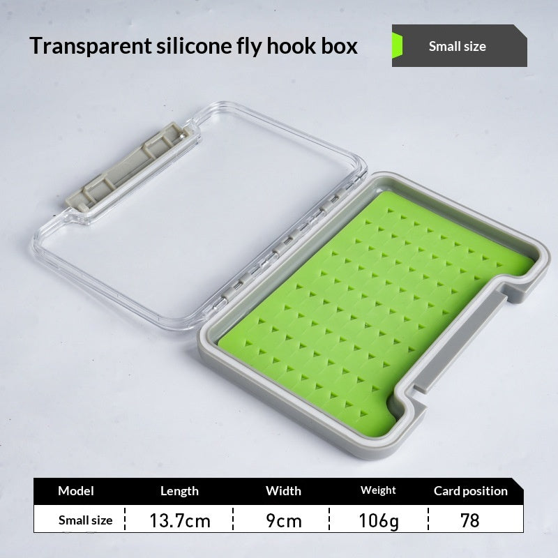 Transparent Waterproof Silicone Fly Hook Storage Box - Multiple Sizes