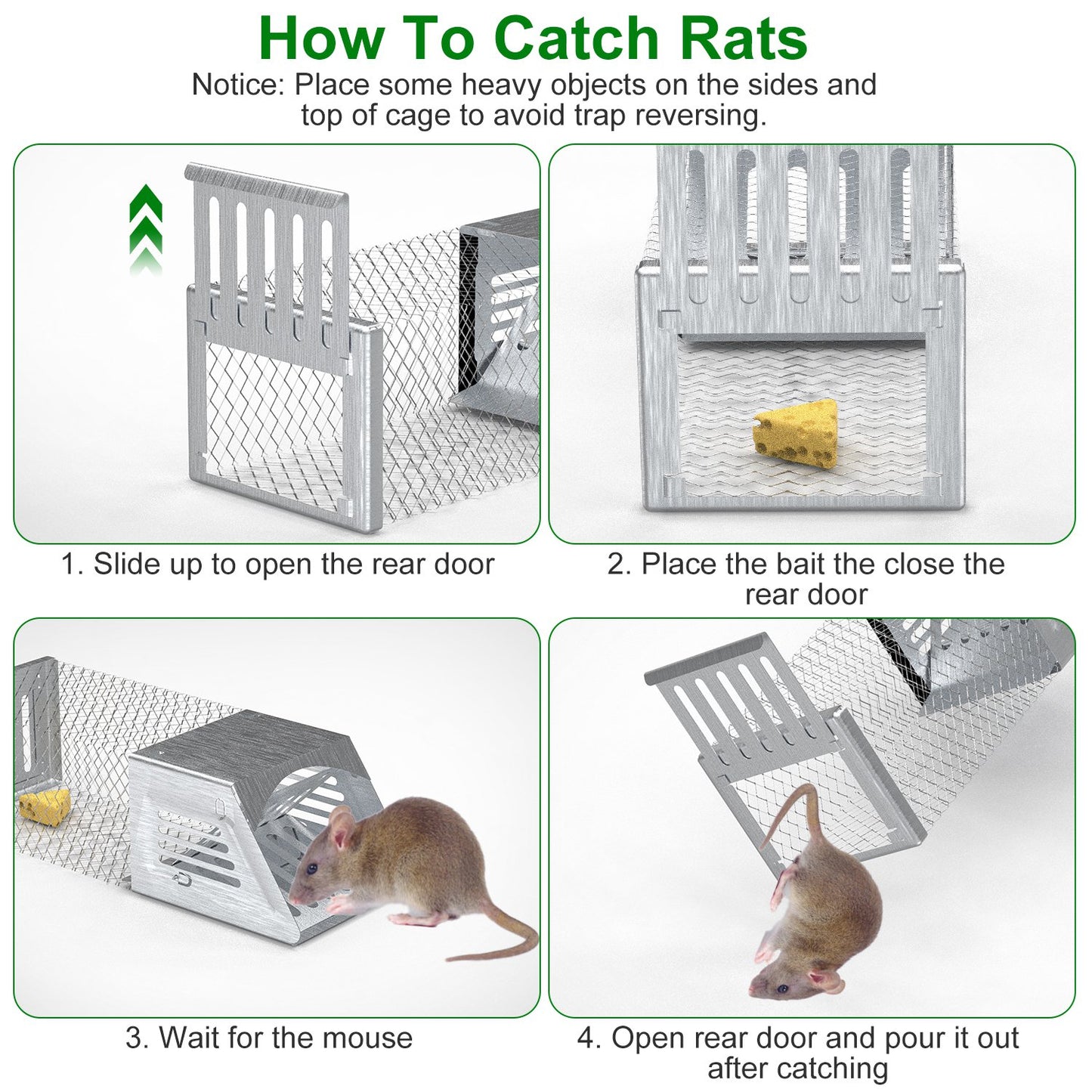 Humane Mouse Trap Cage - 2 Pcs Automatic Catch and Release