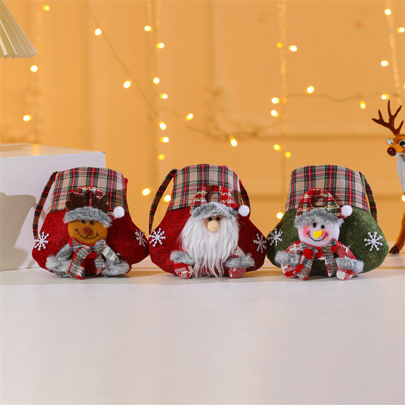 Christmas Cartoon 3D Doll Candy Gift Bag with Holiday Design