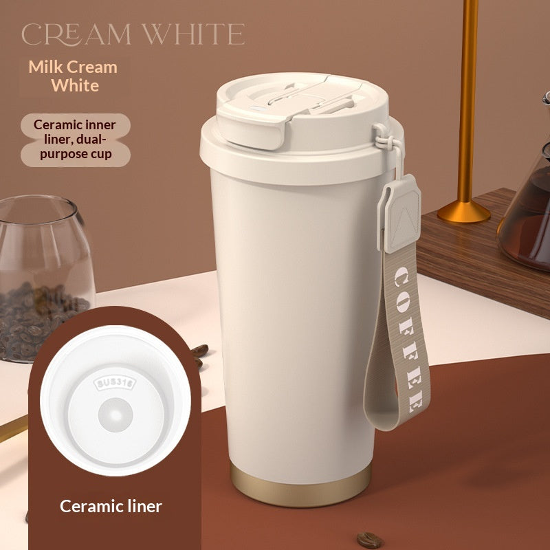 Insulated Stainless Steel Cup with Ceramic Inner Liner 520ml - Multiple Colors