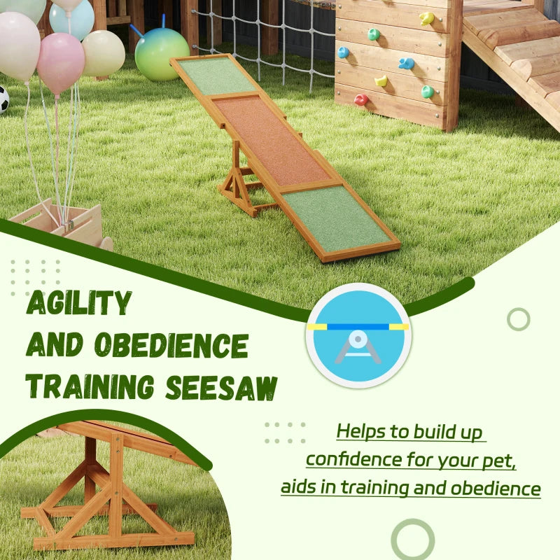 Dog Agility Seesaw - Weather Resistant Fir Wood Pet Training Equipment