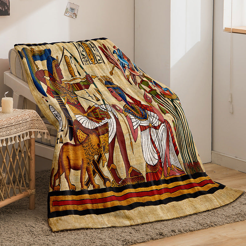 Indian Style Flannel Blanket - Digital Print Bohemian Bedding