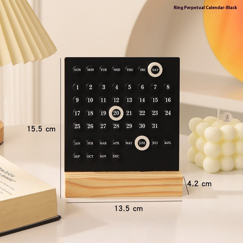 Wooden Calendar Office Desk Decor - Wind Flip & Perpetual Styles for Home & Study