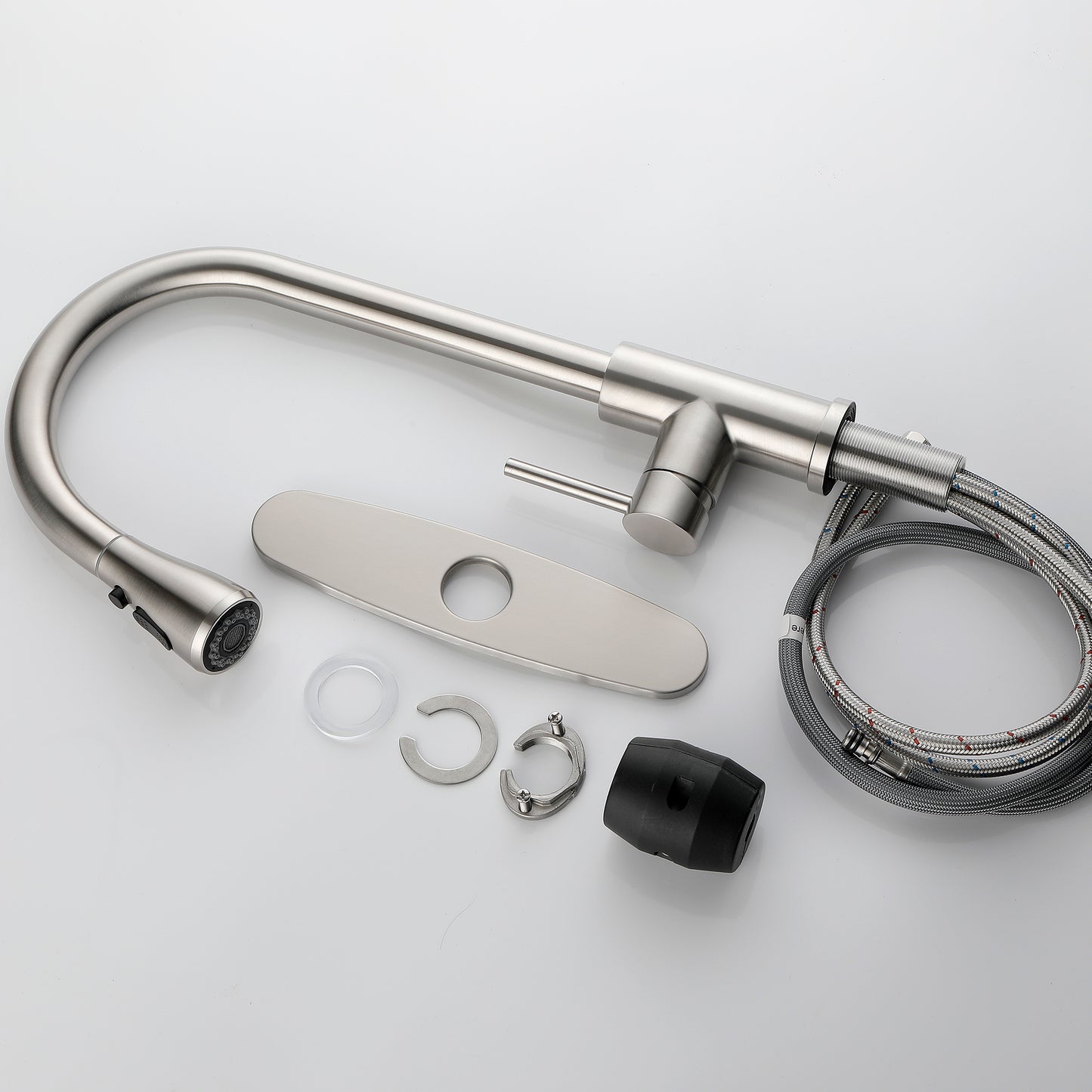 Single Handle Stainless Steel Pull Down Kitchen Faucet - Silvery