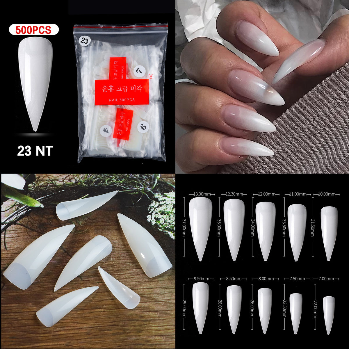 French Pointed Non-Marking Ballet Nail Art Tools - Transparent