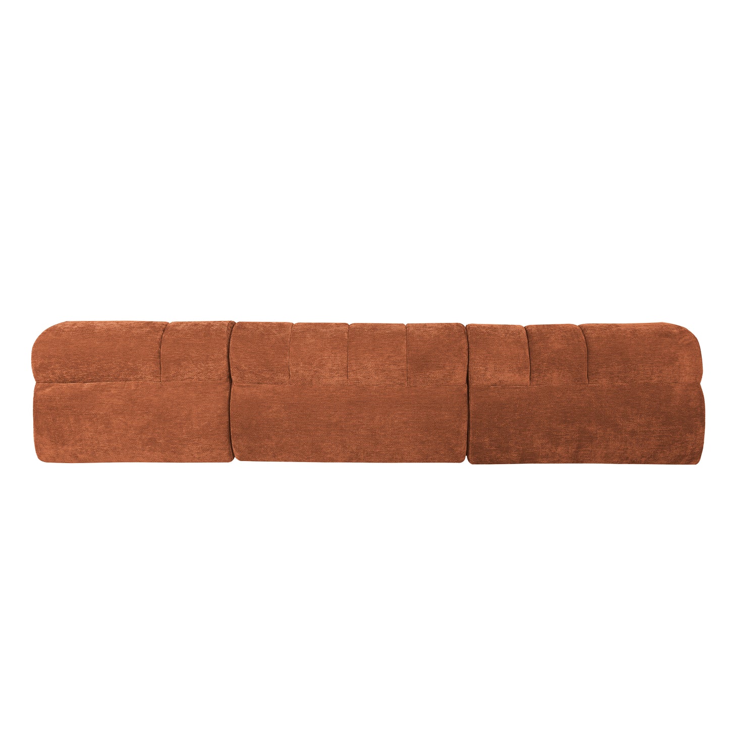 L-Shaped Sectional Sofa - 122" Orange Foam, 2-Piece Set