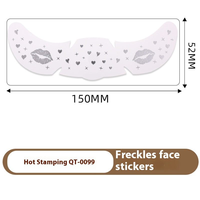 Freckle Tattoo Stickers Gold and Silver - Facial Skin Decor, 150x52mm, 1 or 6 Pcs
