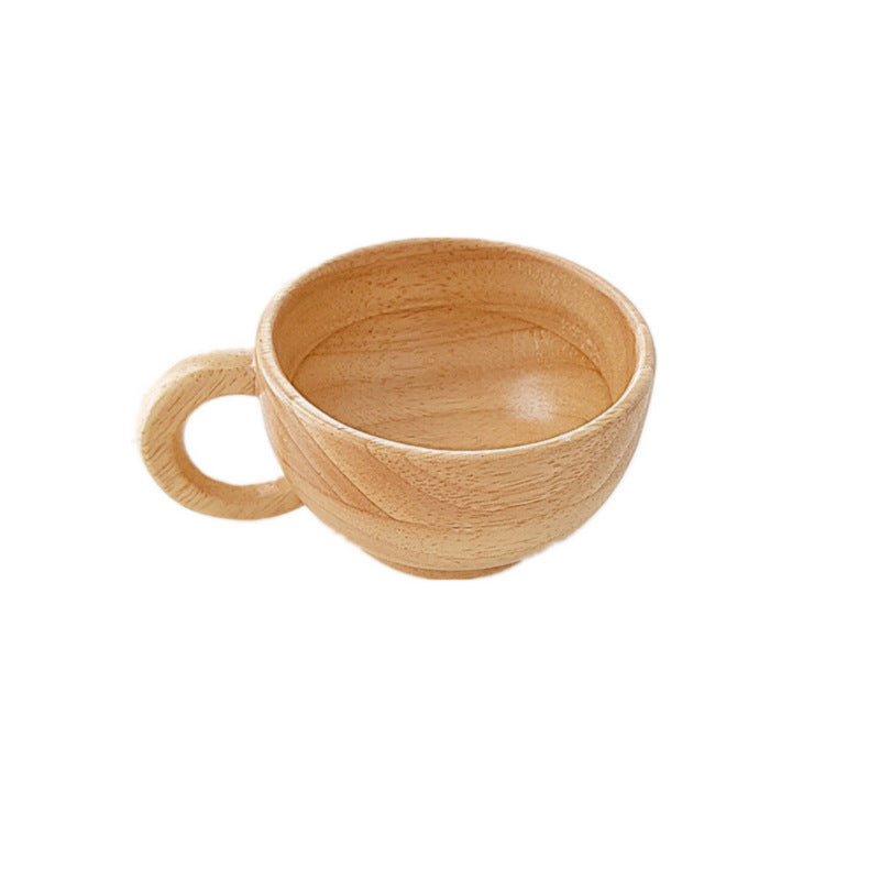 Wooden Coffee Cup with Handle 165ml Vintage White Kitchen Drinkware