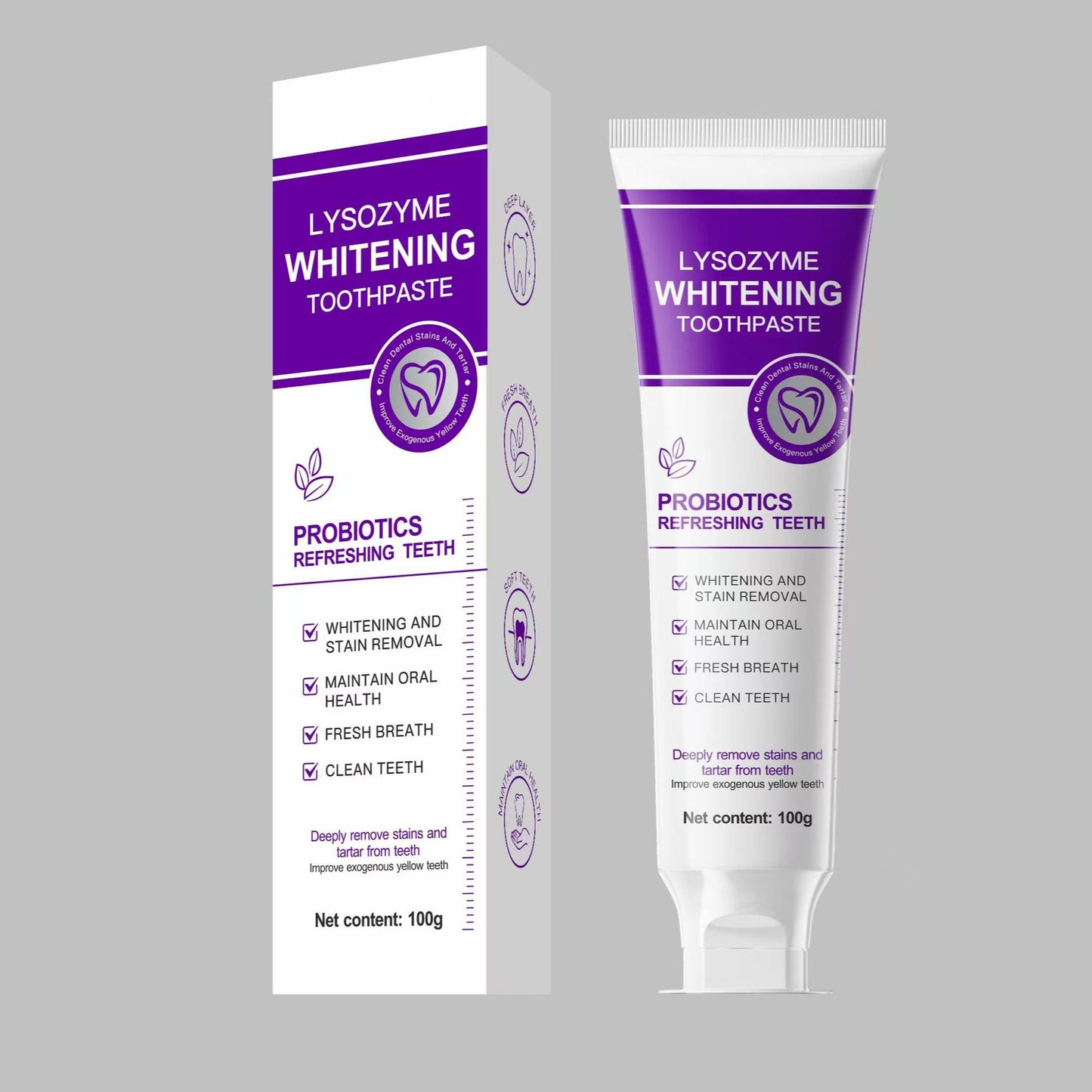 Lysozyme Toothpaste 100g - English Version of Crown Toothpaste for Oral Care