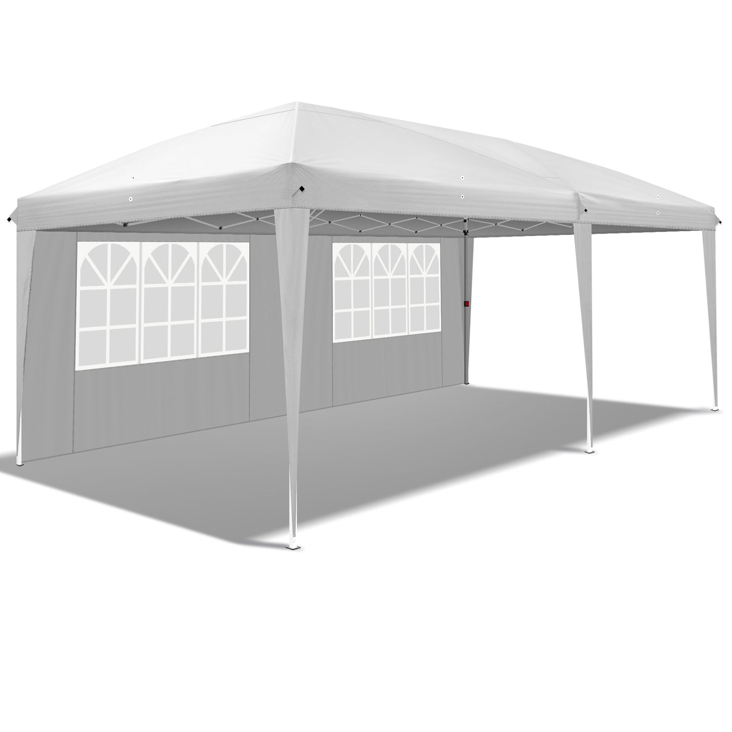 20x10ft White Waterproof Folding Tent with 2 Windows