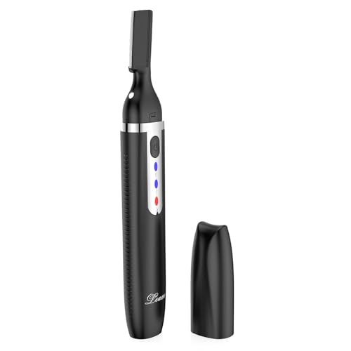 Eyebrow Trimmer and Facial Hair Remover, Rechargeable Hair Removal Women's Electric Shaver Razor for Peach Fuzz Chin Cheek Upper Lip (Black)