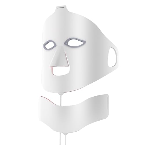 Red Light Mask for Face and Neck - 7 Colors Red Light Mask, Facial Skin Care Device, Portable, Rechargeable and Ergonomic Design for Home