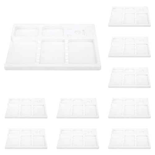 10Pcs Tattoo Cartridge Tray, Disposable Ink Cup Holder Plastic Needle Toner Cup Pigment Rack Holder Washable PVC Tattoo Tray Tool