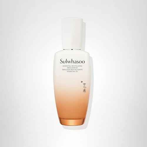 Sulwhasoo Essential Revitalizing Emulsion EX - Lightweight, fast-absorbing lotion that delivers 24-hour hydration while visibly soothing and supporting the skin barrier.
