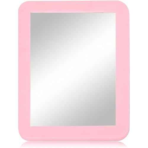 Magnetic Locker Mirror,5" x 7" Small Mirrors for Locker with Magnetic Backing,Real Glass Mirrors for School Locker, Bathroom, Household Refrigerator, Locker Accessory, Office, Home (Pink)
