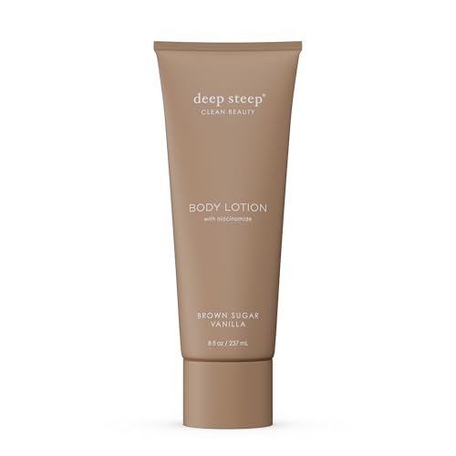 Deep Steep Body Lotion, Brown Sugar Vanilla, 8 oz ? Moisturizer with Coconut Oil, Shea Butter, Argan Oil, Aloe Vera & Niacinamide ? Vegan, Clean Beauty, Daily Skin Hydration