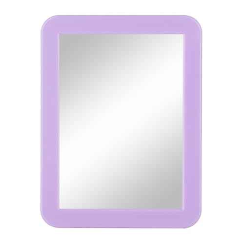 ARTLYMERS Magnetic Locker Mirror, 5x7 Real Glass Small Mirrors for Locker with Magnetic Backing, for School Locker, Bathroom, Household Refrigerator, Locker Accessory (Purple)