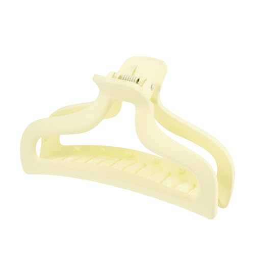 VOCOSTE 1pc Plastic Hair Claws, Hair Clips, Hair Barrettes for Women, Light Yellow, 3.78''x1.85''x1.42''