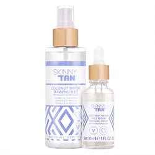 Skinny Tan Coconut Water Self Tanning Kit | 30ml Face Serum Tanning Drops | 5.07 Oz. Hydating Tanning Mist | Moisturizing Natural Glow Help Reduce Fine Lines & Wrinkles | Customize Your Complexion
